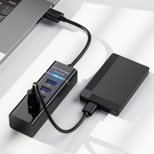  Hub Con 4 Porte Usb 3.0 Dc5v Piccolo E Maneggevole Design Di Alta Qualità Mod:7093